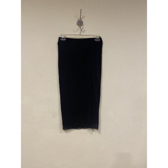 Jean Paul Gaultier Soleil Skirt Womens Large Black Mesh Sheer Midi Pencil Panels - Picture 2 of 6